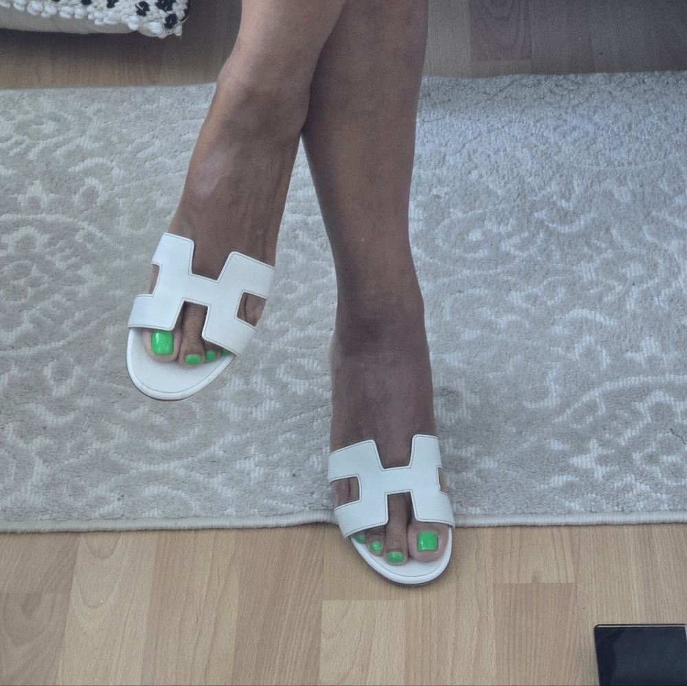 Hermes Oasis White Sandals